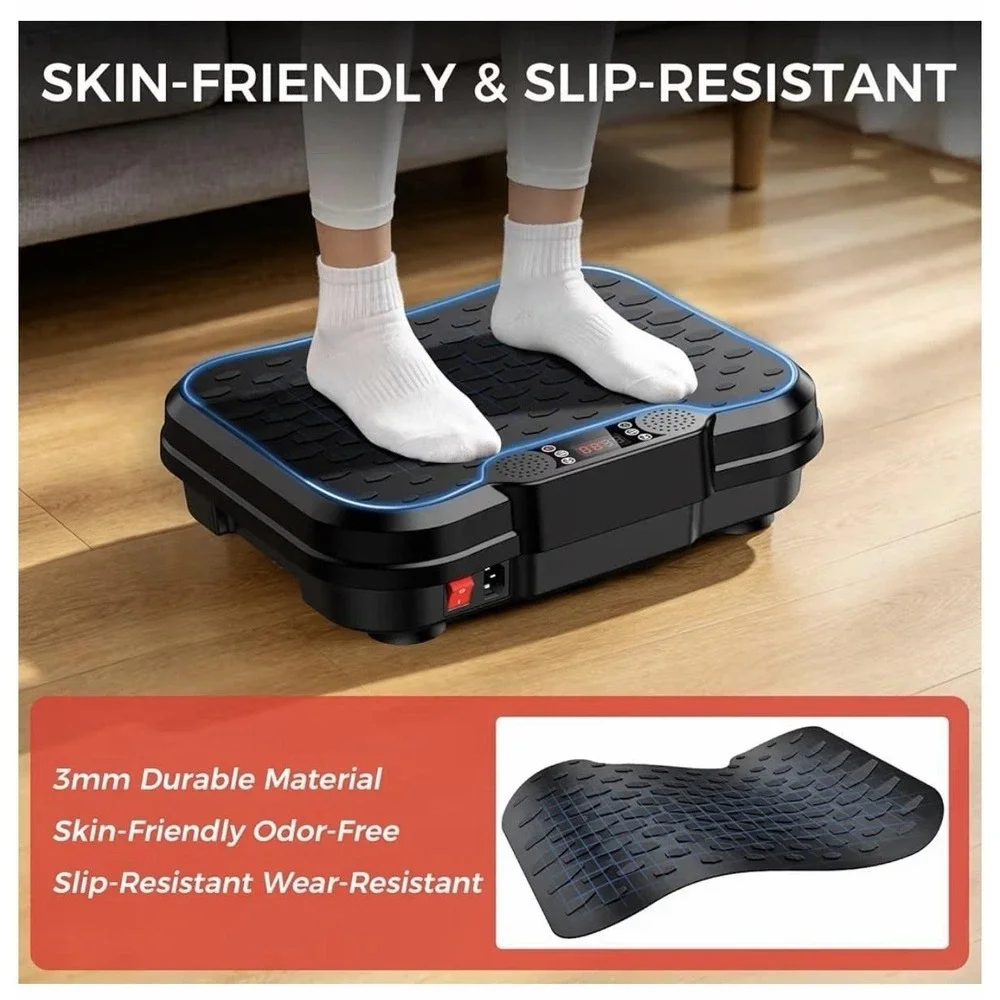 NXSCI Vibration Plate Exercise Machine 9 Programs 500lb Max Black W/Remote